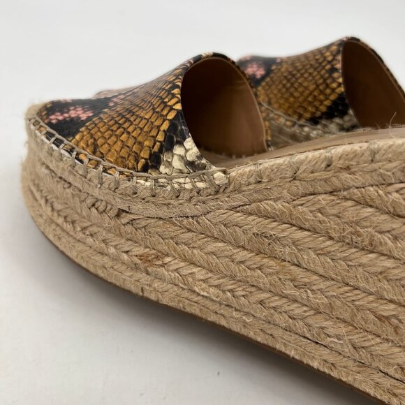 Marc Fisher Pink Yellow Snakeskin Print Wedges | Size 9.5 - Picture 6 of 10